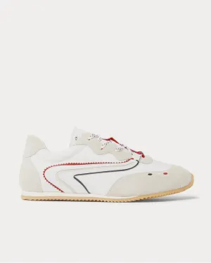 1952 Leather-Trimmed Canvas and Suede  White low top sneakers