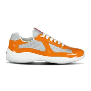 Americas Cup Mesh Trainers in Patent Orange