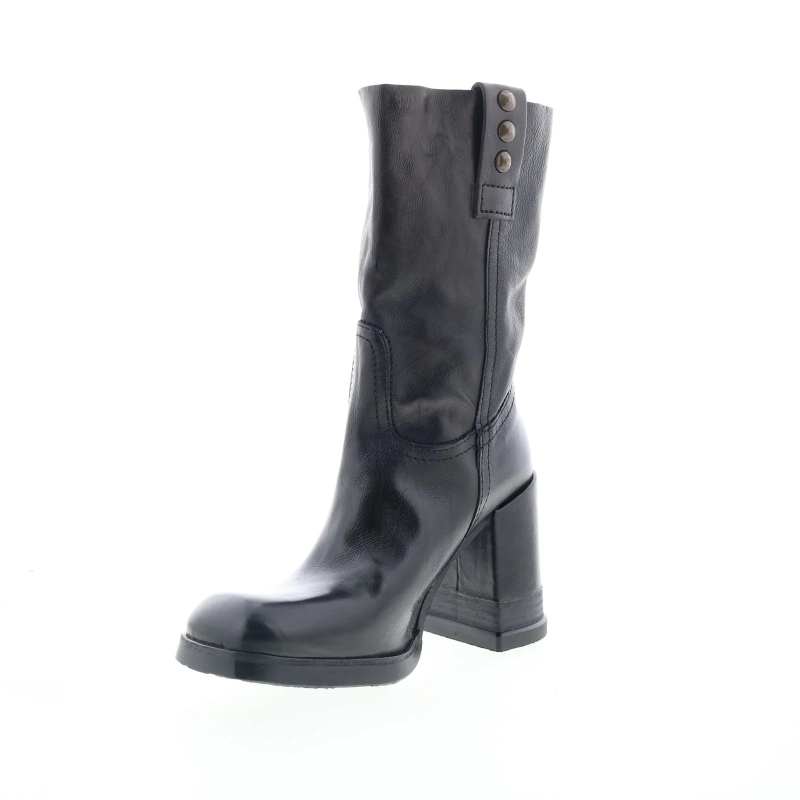 A.S. 98 Lyam Womens Black Leather Slip On Casual Dress Boots