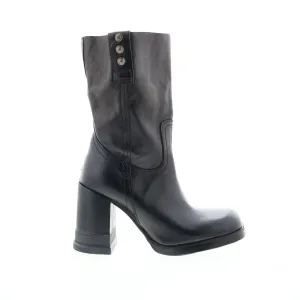 A.S. 98 Lyam Womens Black Leather Slip On Casual Dress Boots