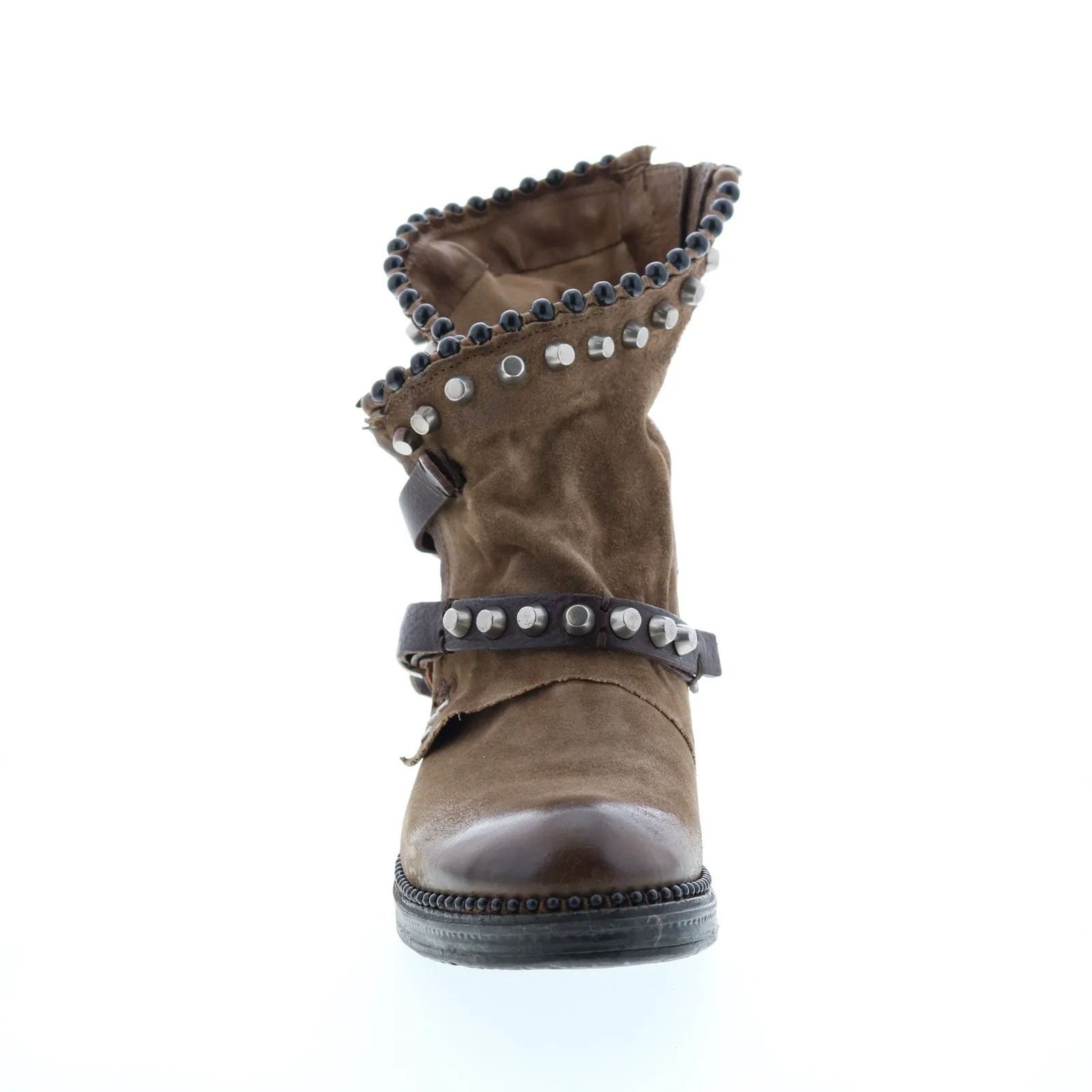 A.S. 98 Vianne 250202-201 Womens Brown Leather Hook & Loop Mid Calf Boots