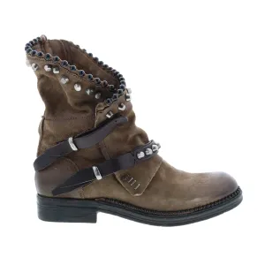 A.S. 98 Vianne 250202-201 Womens Brown Leather Hook & Loop Mid Calf Boots