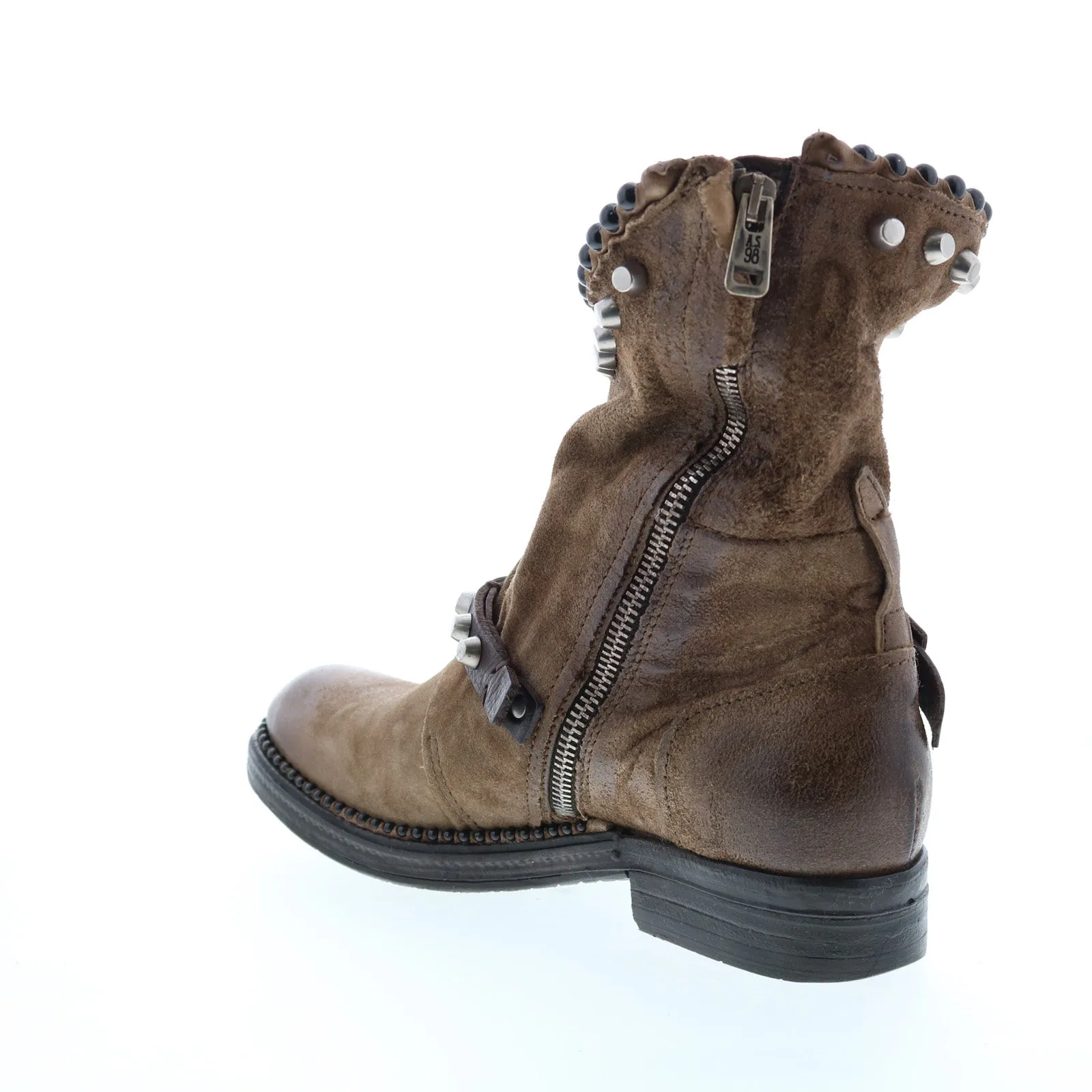 A.S. 98 Vianne 250202-201 Womens Brown Leather Hook & Loop Mid Calf Boots