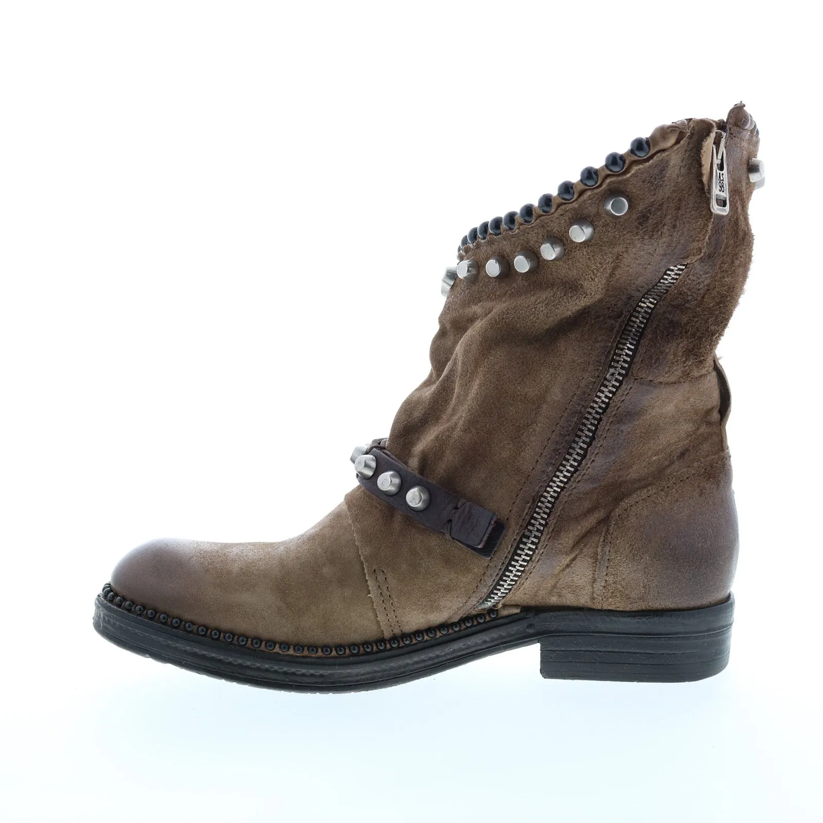 A.S. 98 Vianne 250202-201 Womens Brown Leather Hook & Loop Mid Calf Boots