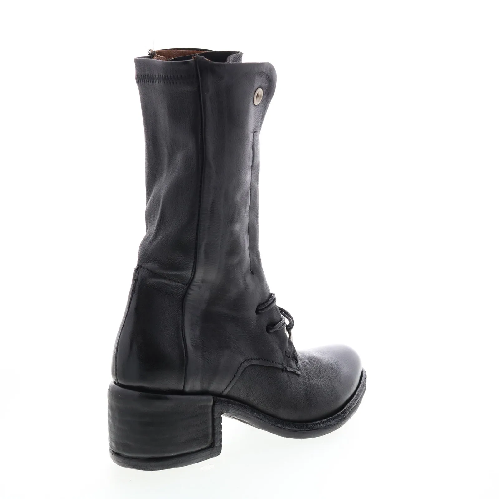 A.S.98 Opie 548213-201 Womens Black Leather Lace Up Casual Dress Boots