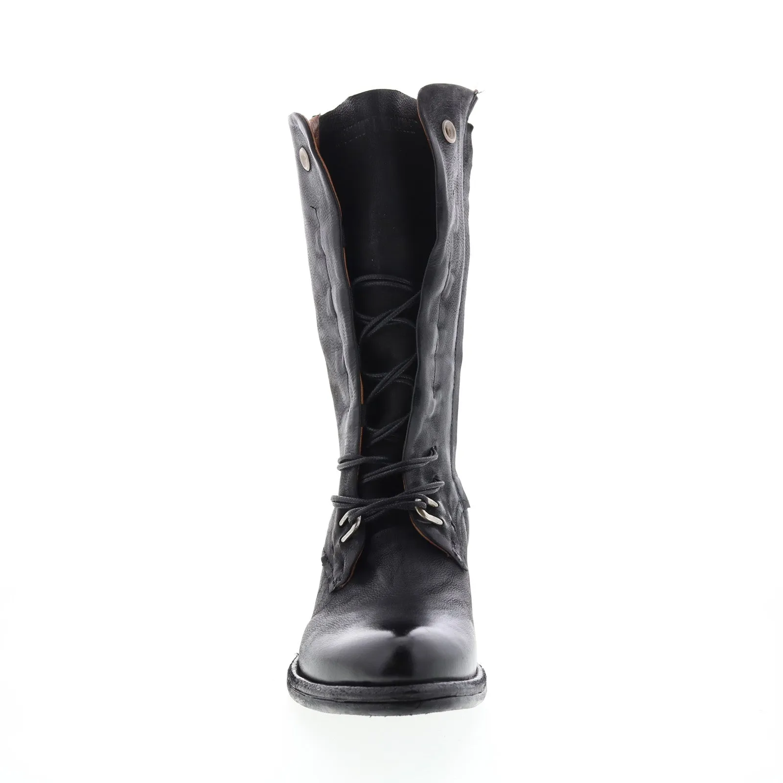 A.S.98 Opie 548213-201 Womens Black Leather Lace Up Casual Dress Boots