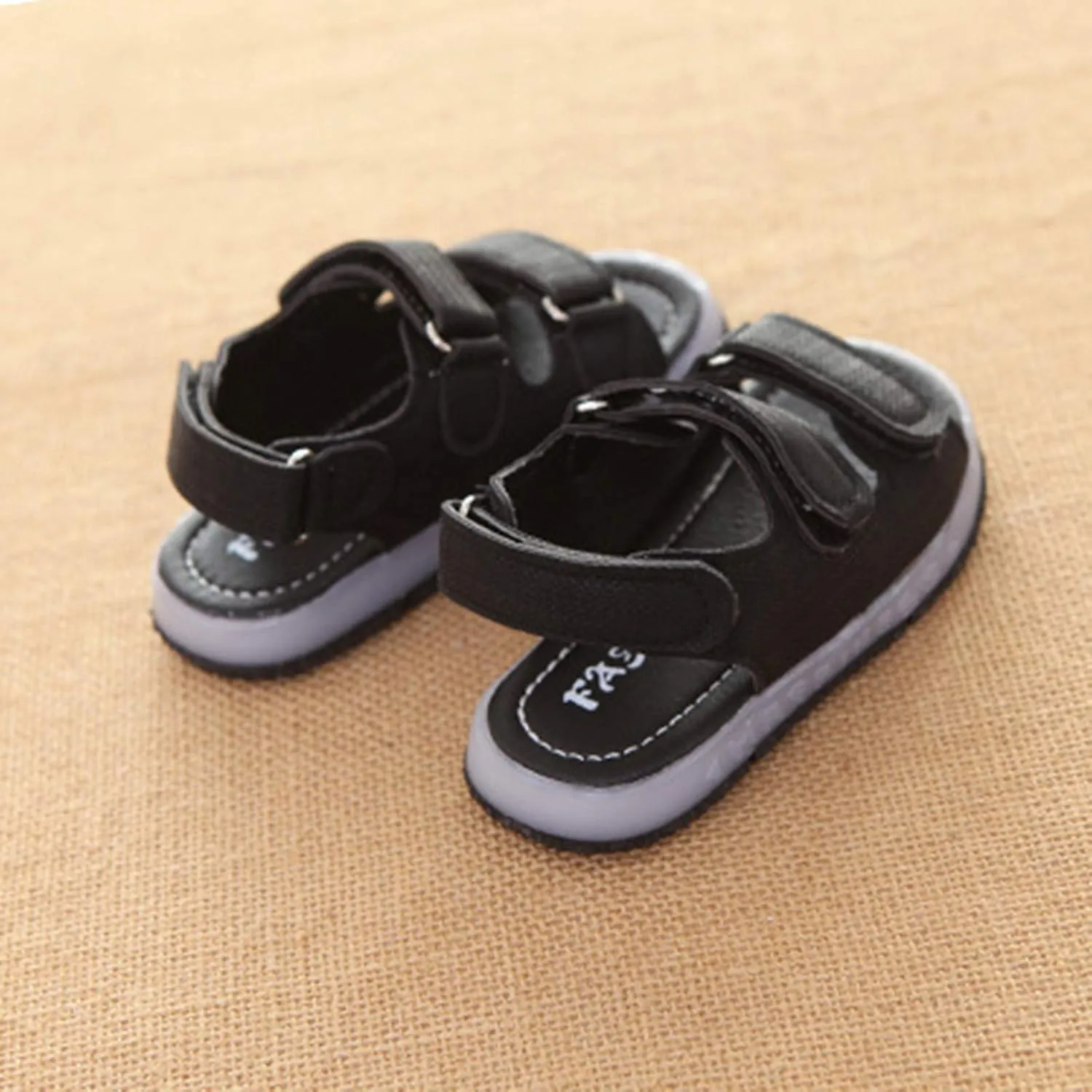 Baby Girls Boys Light Up Sports Sandals Adjustable Straps Summer Toddler Walking Shoes Open Toe Flat Outdoor
