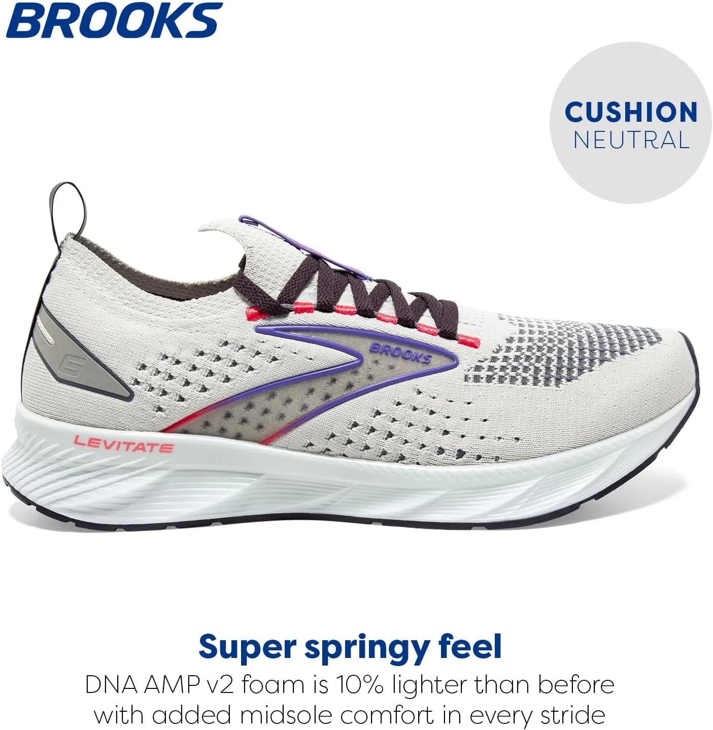 Brooks Mens Levitate Stealthfit 6 Neutral Running Shoe