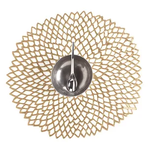 chilewich | placemat round | dahlia brass
