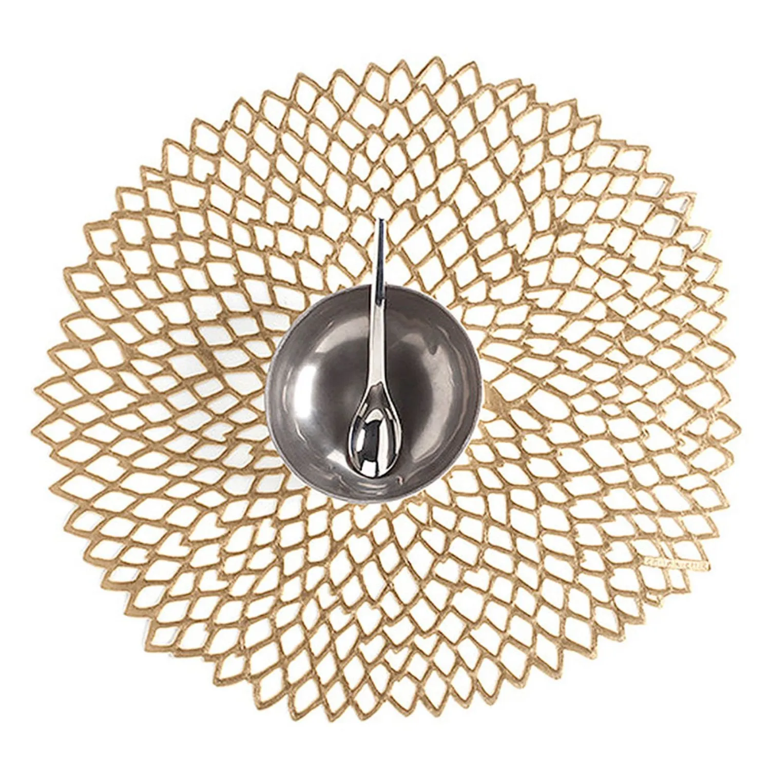chilewich | placemat round | dahlia brass