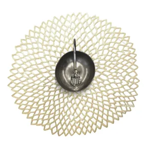 chilewich | placemat round | dahlia champagne