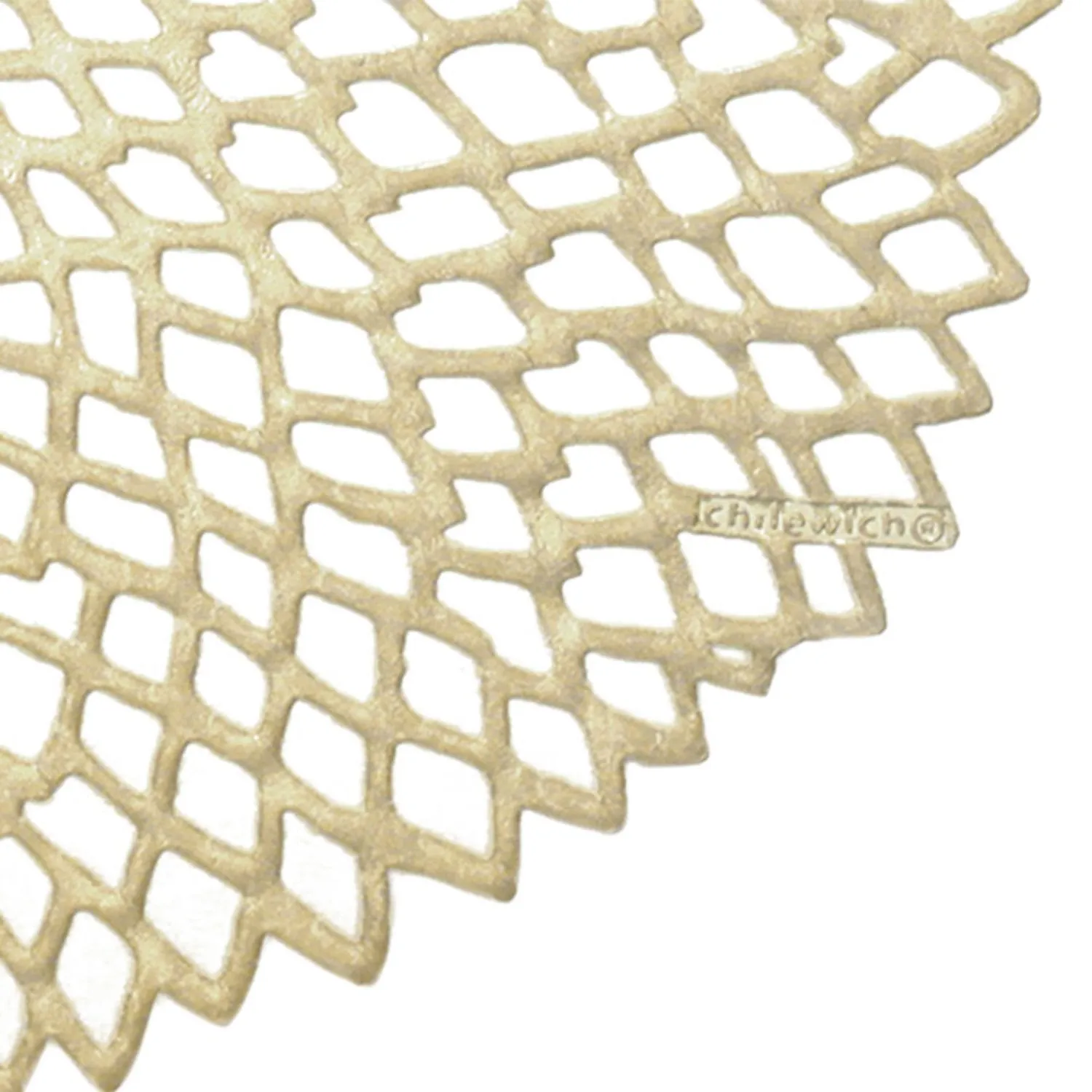 chilewich | placemat round | dahlia champagne