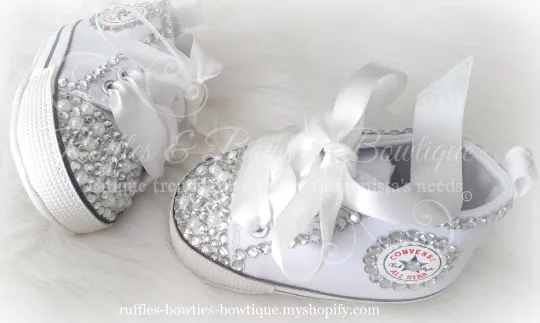 Crystal Rhinestone & Pearl High Tops