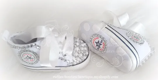 Crystal Rhinestone & Pearl High Tops