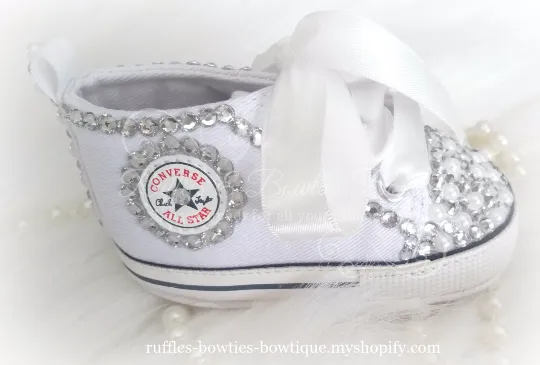 Crystal Rhinestone & Pearl High Tops