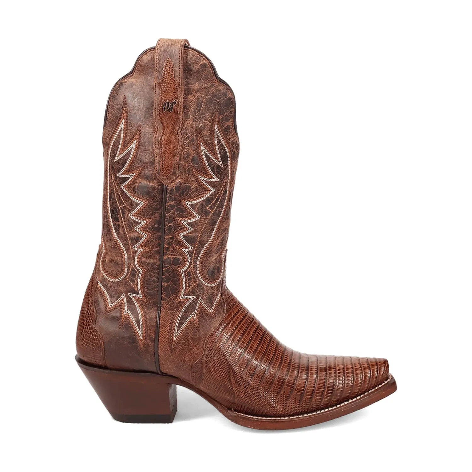 Dan Post Womens Celine Chocolate Lizard Cowboy Boots 6 M