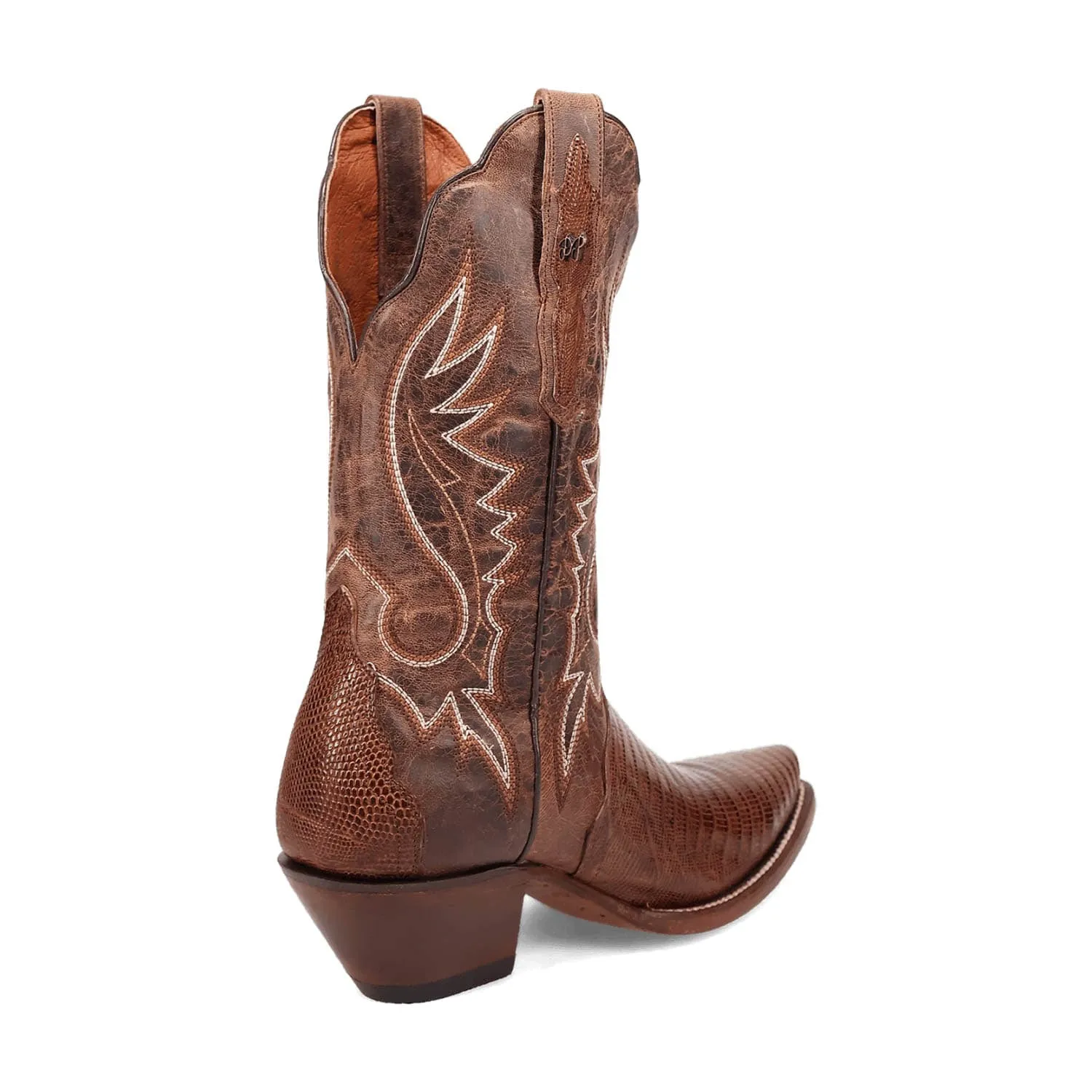 Dan Post Womens Celine Chocolate Lizard Cowboy Boots 6 M
