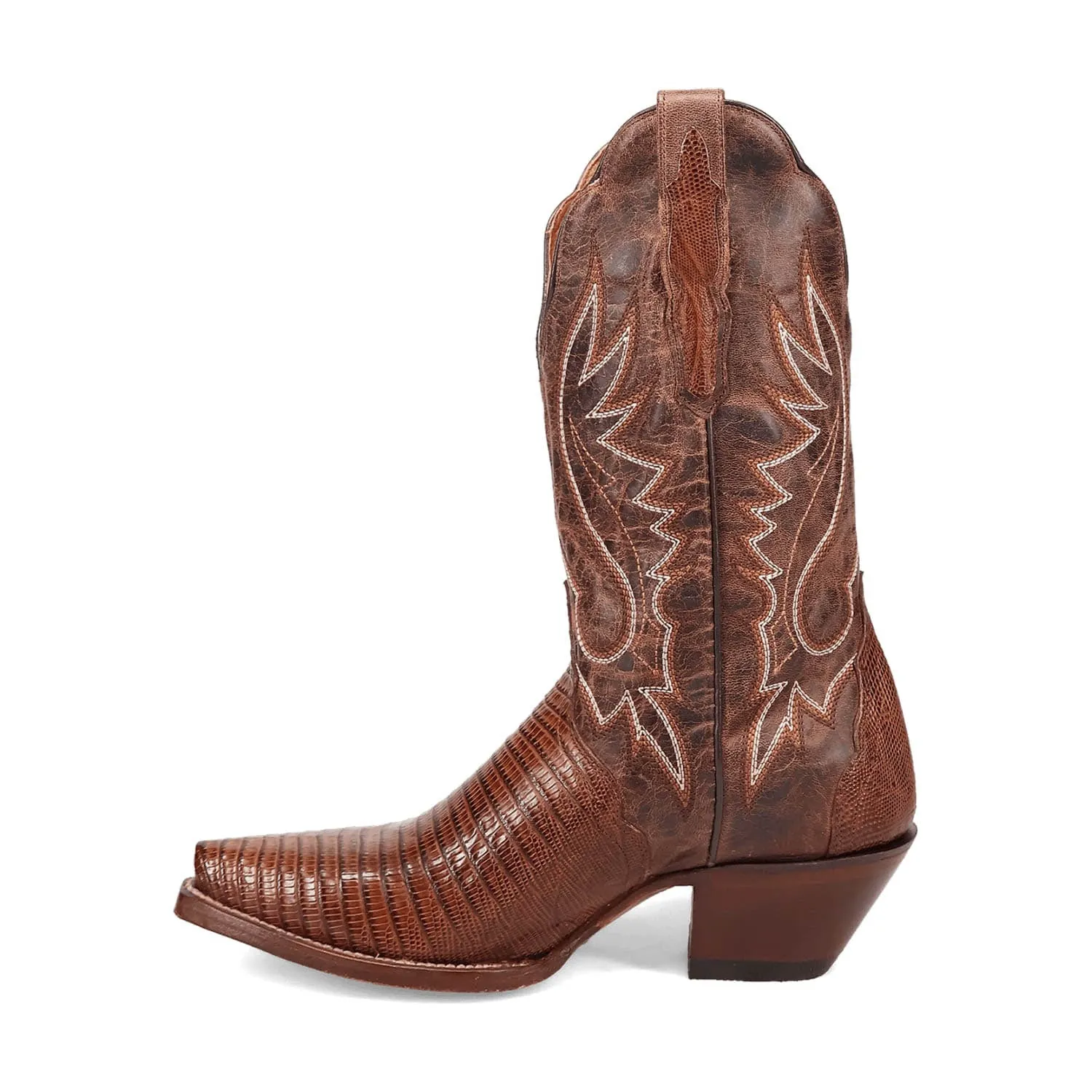 Dan Post Womens Celine Chocolate Lizard Cowboy Boots 6 M