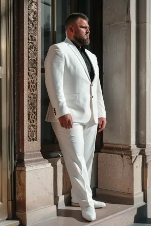 Davis High QualityWhite Plus Size Men Beautiful Suit