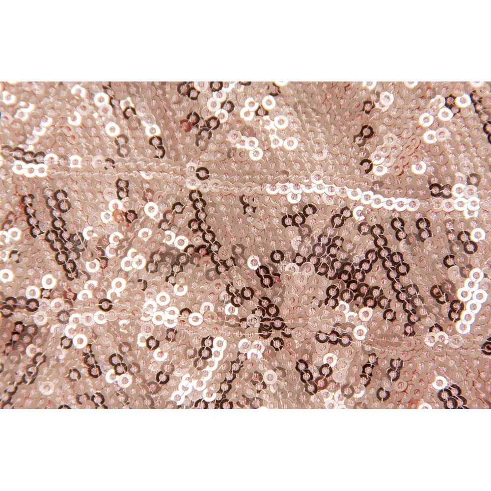 Diamond Glitz Sequin Rectangular Tablecloth 90"x132" - Blush/Rose Gold