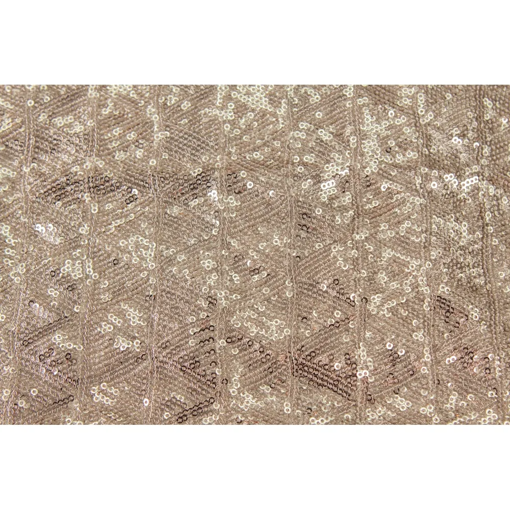 Diamond Glitz Sequins 120" Round Tablecloth - Champagne