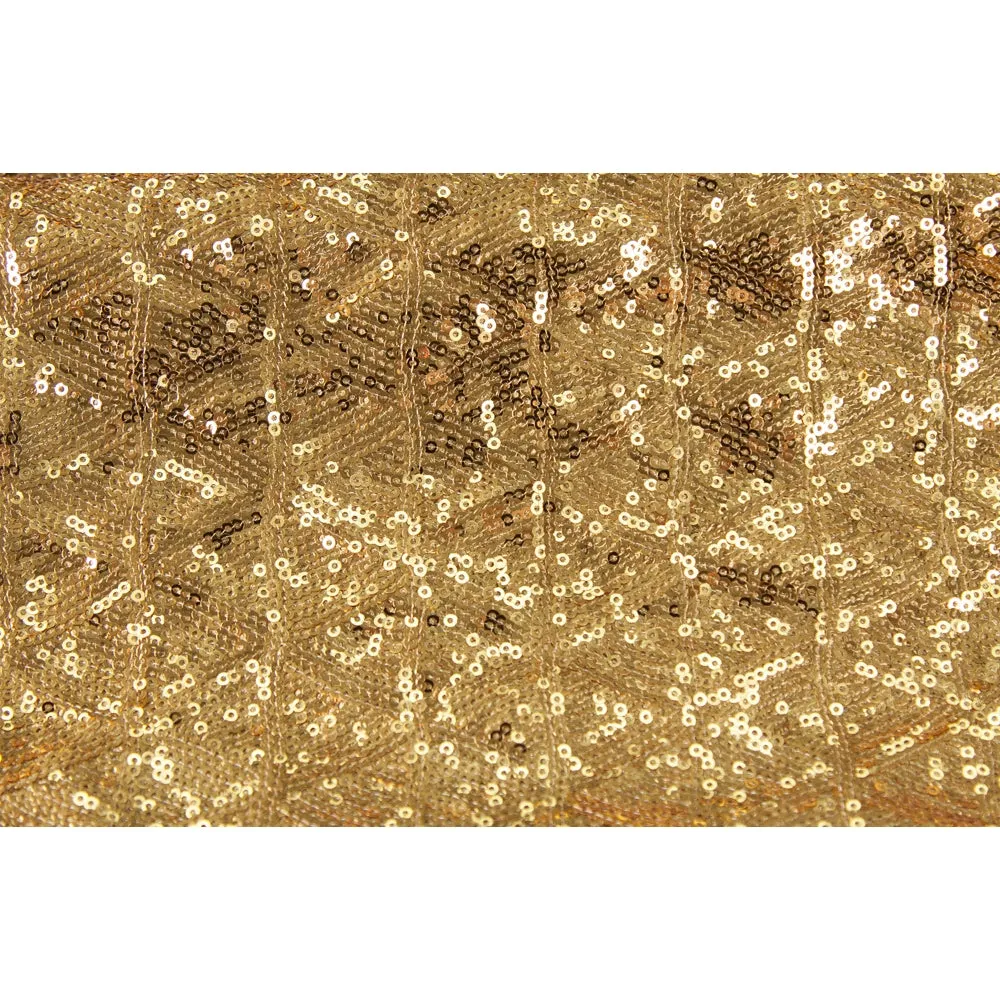 Diamond Glitz Sequins 120" Round Tablecloth - Gold