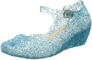 EnJoCho Princess Girls Sandals Dress Shoes for 3-12Years Toddler Kids Dance Party Cosplay Party Single Princess Shoes (Blue-03#B, 12Years)