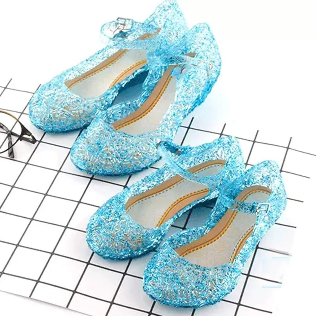 EnJoCho Princess Girls Sandals Dress Shoes for 3-12Years Toddler Kids Dance Party Cosplay Party Single Princess Shoes (Blue-03#B, 12Years)