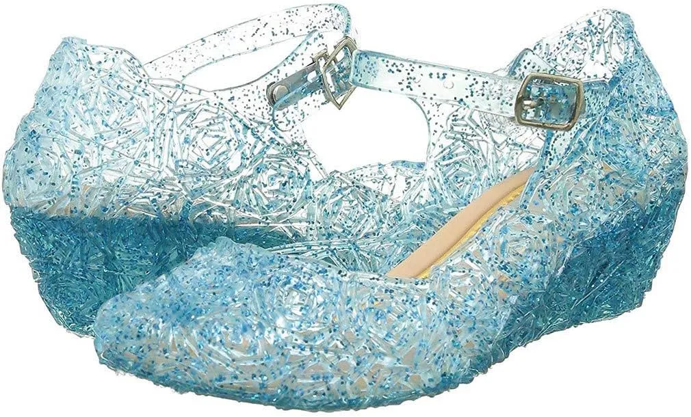 EnJoCho Princess Girls Sandals Dress Shoes for 3-12Years Toddler Kids Dance Party Cosplay Party Single Princess Shoes (Blue-03#B, 12Years)