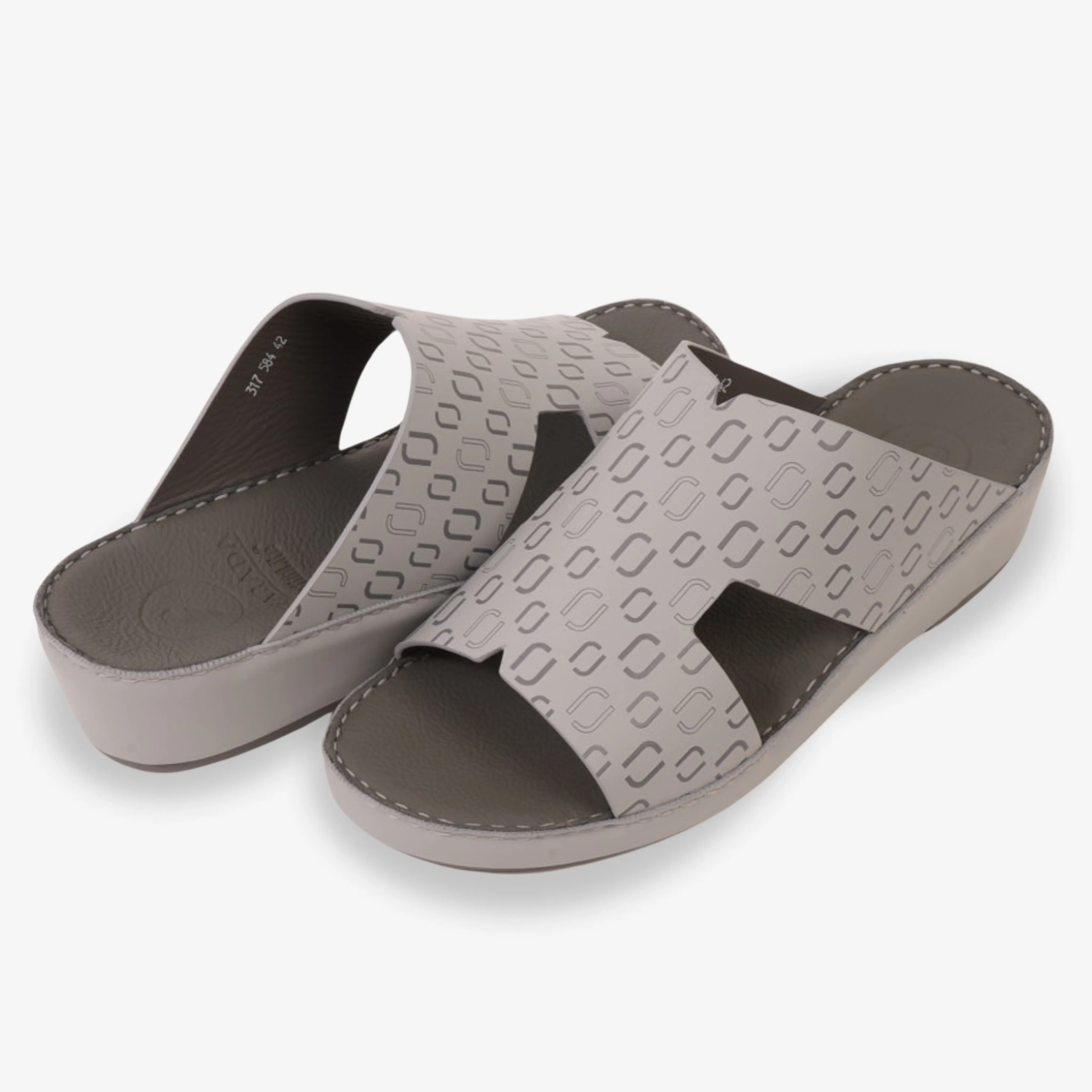 FARADA MEN’S COMFORT & STYLE EMBOSSED SANDALS LIGHT SKY