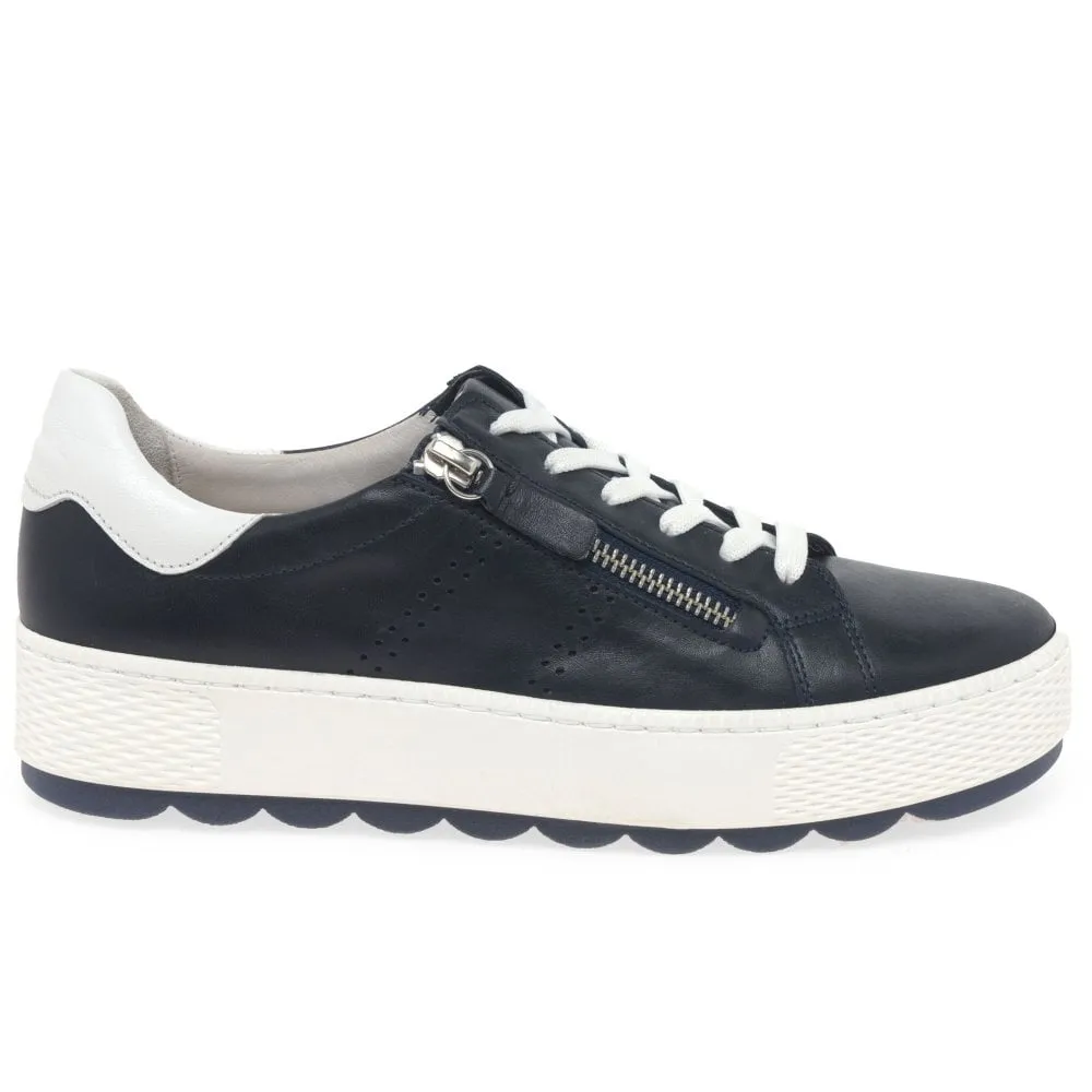 Gabor Platform Zip Trainer Midnight White