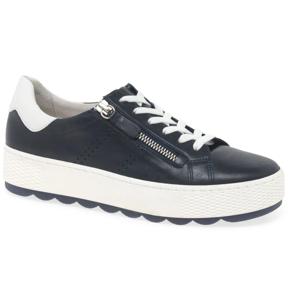 Gabor Platform Zip Trainer Midnight White
