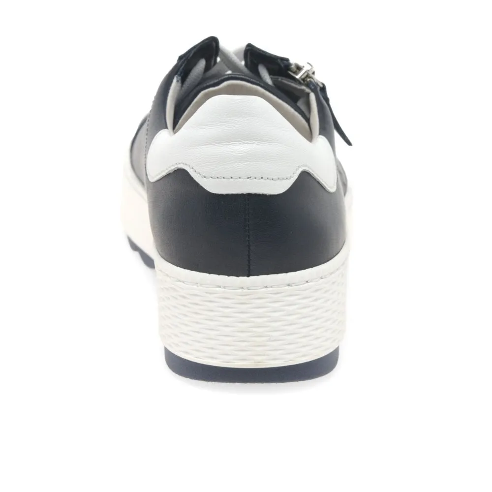 Gabor Platform Zip Trainer Midnight White