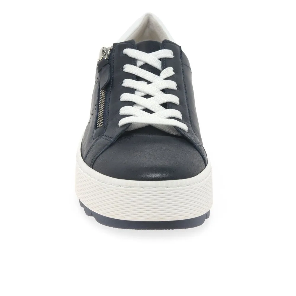 Gabor Platform Zip Trainer Midnight White