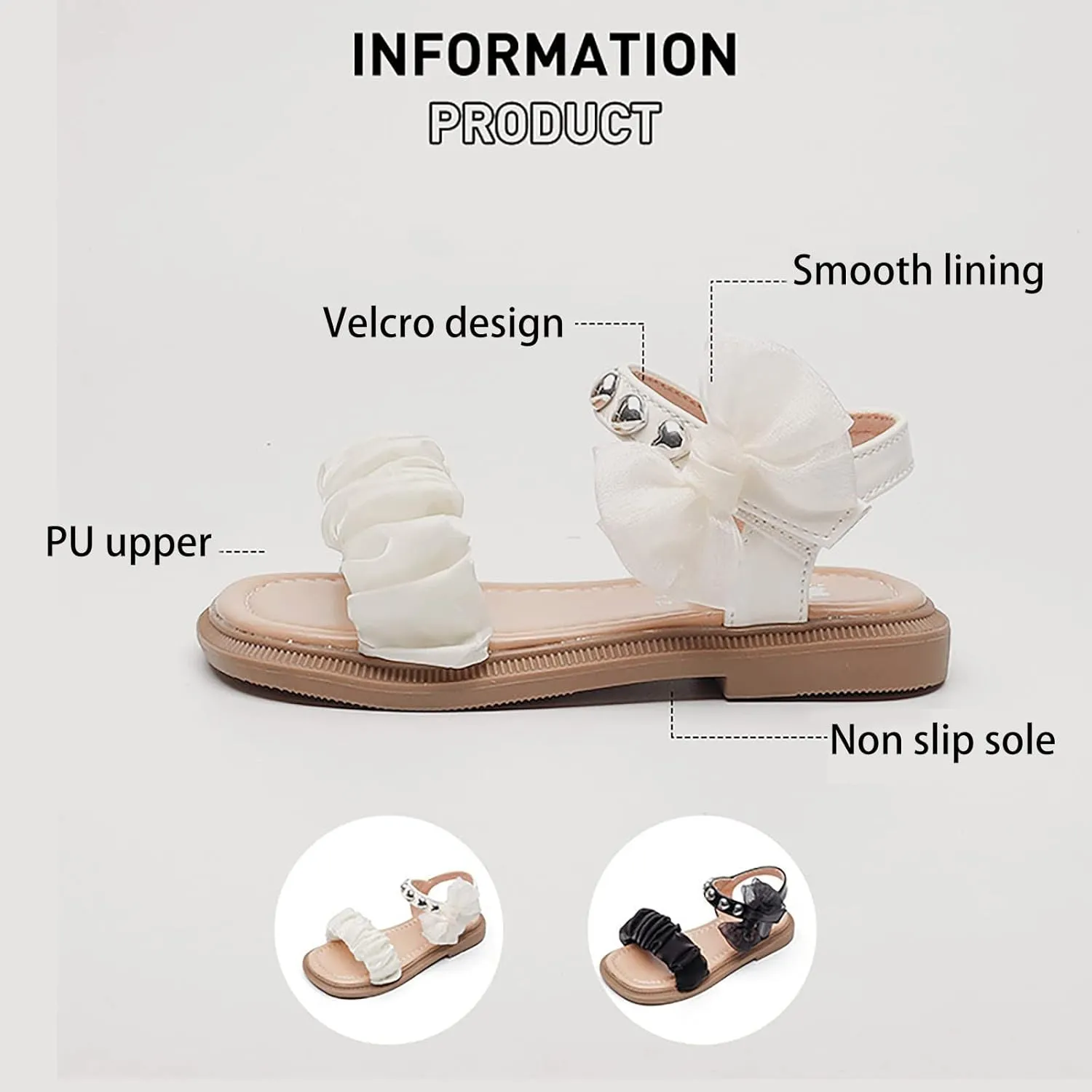 Girls Sandals Open Toe Mesh Design Sandals Bowknots Flat Sandals Summer Dress Shoes Baby Girl Sandals 3-6 Months