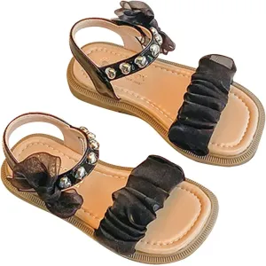 Girls Sandals Open Toe Mesh Design Sandals Bowknots Flat Sandals Summer Dress Shoes Baby Girl Sandals 3-6 Months