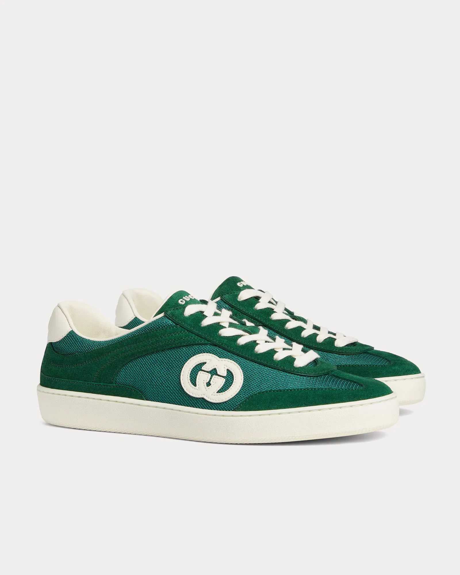 Interlocking G Suede Green Low Top Sneakers