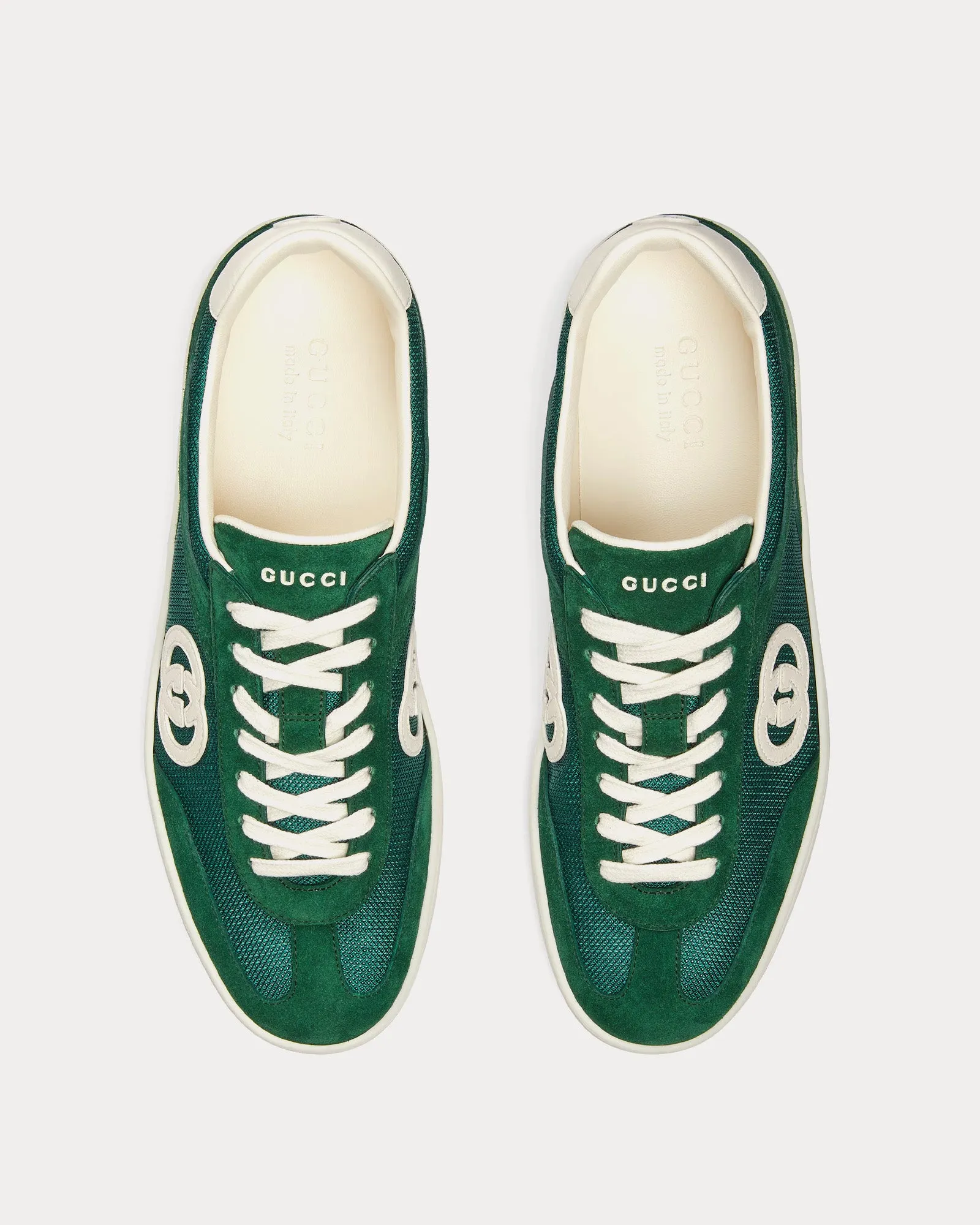 Interlocking G Suede Green Low Top Sneakers