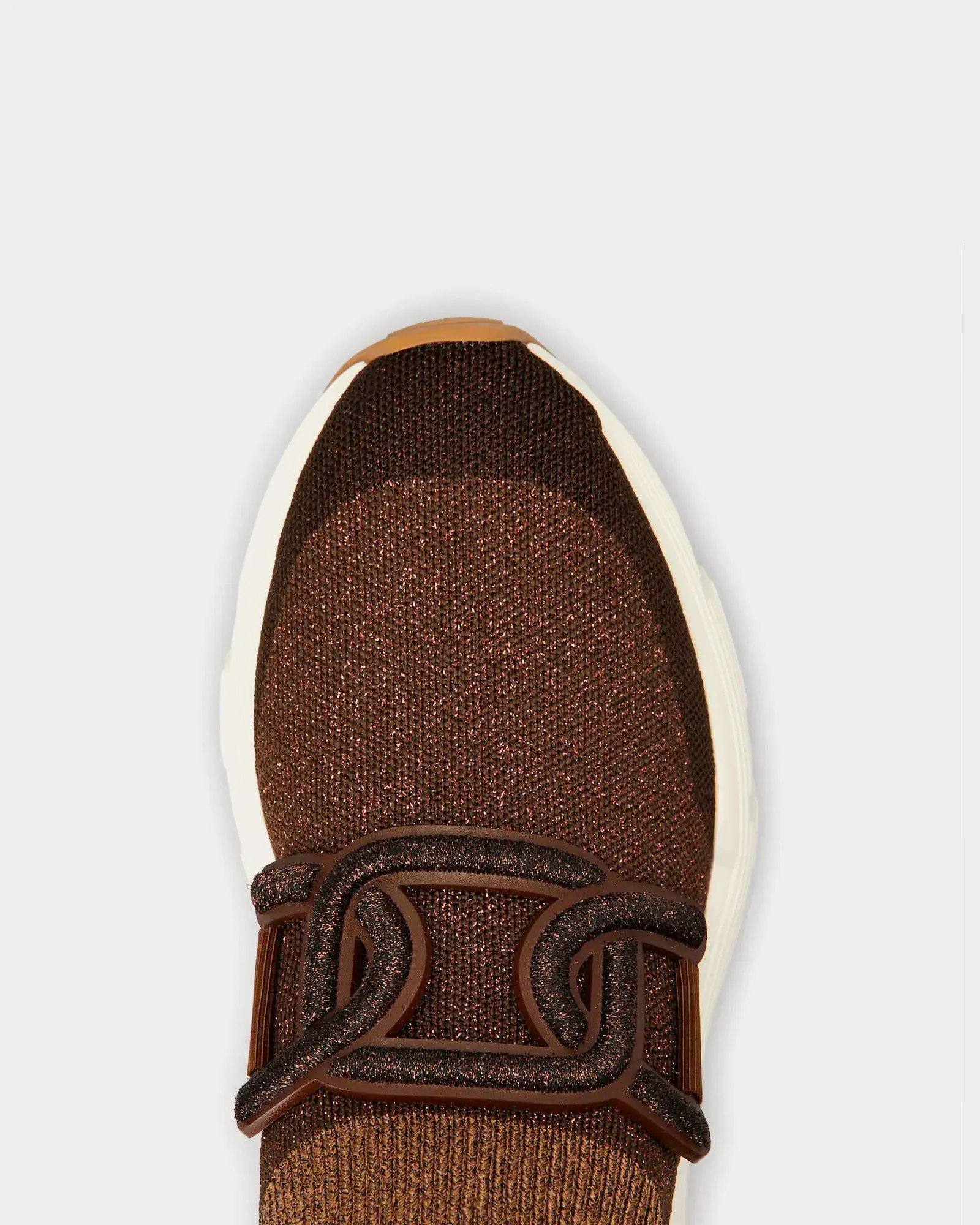 Kate Fabric Brown Slip On Sneakers