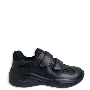 Kids Prada Black Leather Americas Cup