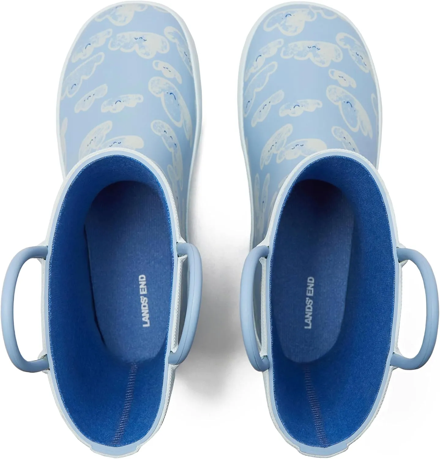 Lands' End Boys and Girls Waterproof Boots Kids and Toddler Rain Boots - Girls and Boys Rubber Rain Boots Kids Size 5 Toddler to 7 Big Kid, Slip On Girls and Boys Rain Boots with Handles