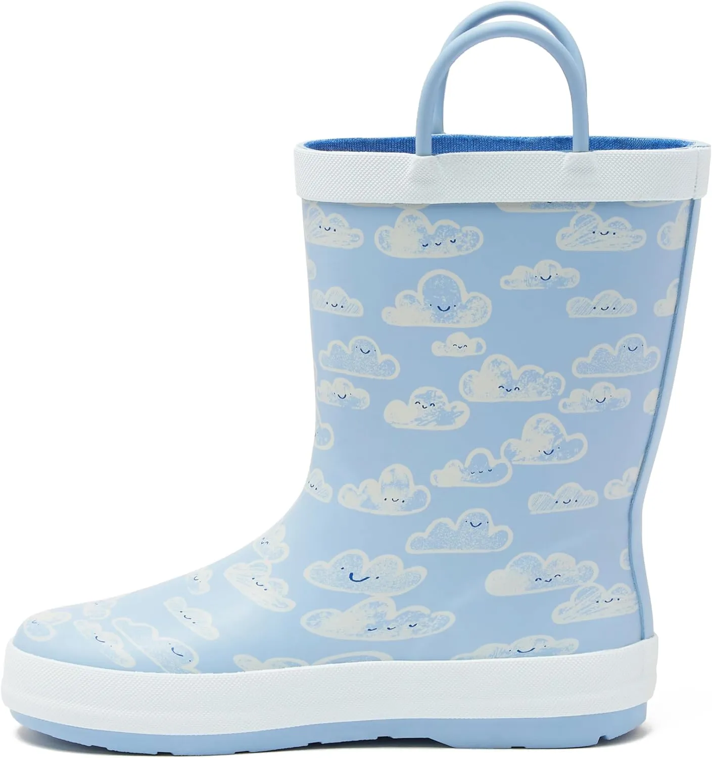 Lands' End Boys and Girls Waterproof Boots Kids and Toddler Rain Boots - Girls and Boys Rubber Rain Boots Kids Size 5 Toddler to 7 Big Kid, Slip On Girls and Boys Rain Boots with Handles