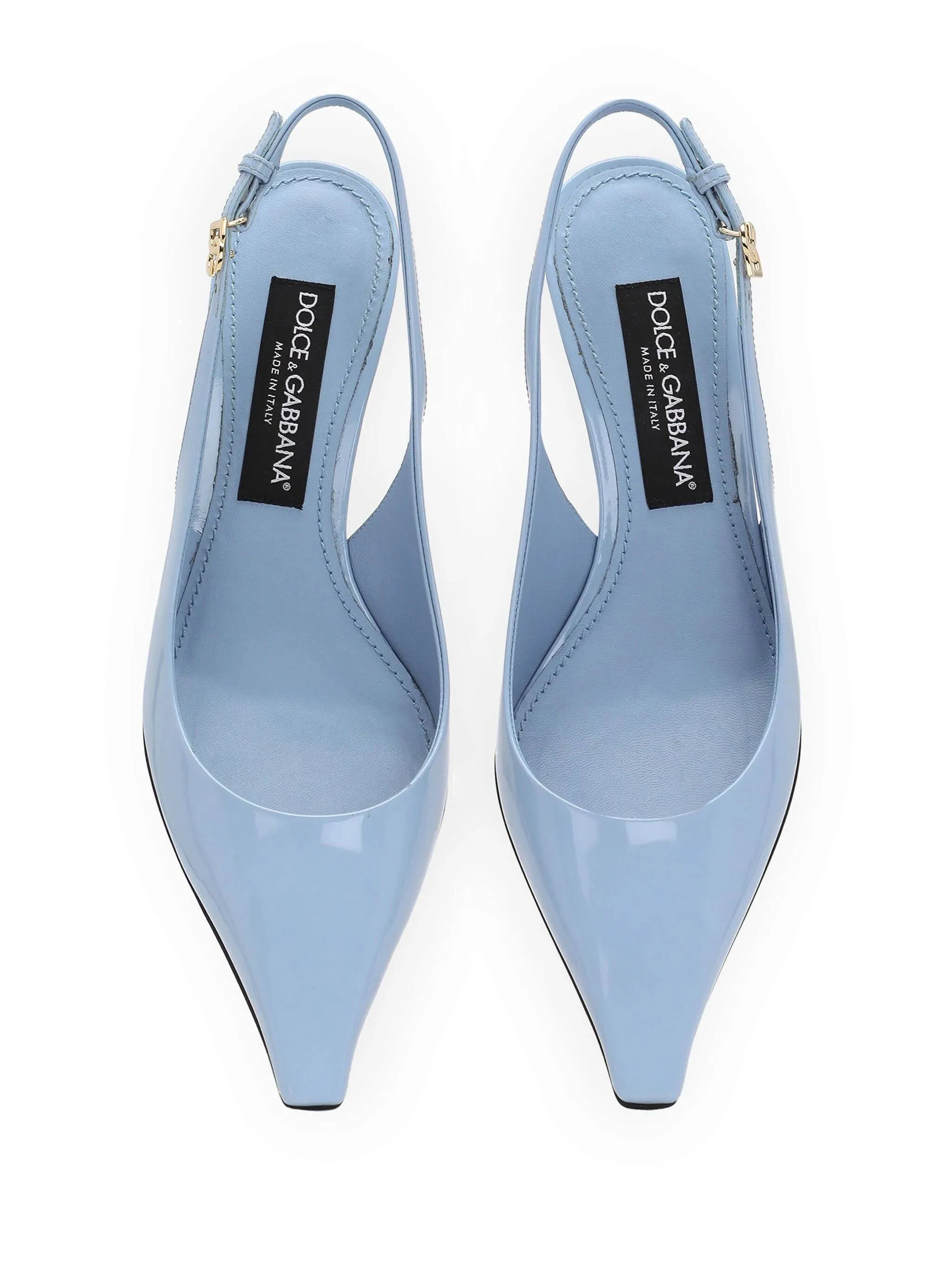 Light Blue Patent Slingback Sandals