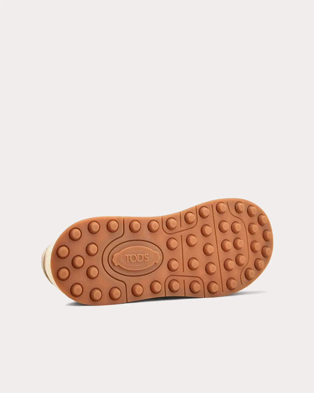 Logo Stamped Side Leather White / Blue / Beige Low Top Sneakers