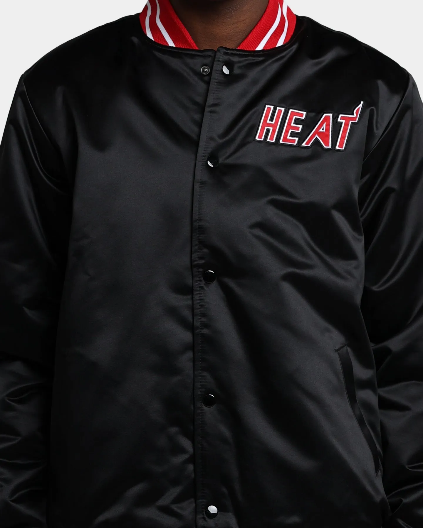 Mitchell & Ness Miami Heat Heavyweight Satin Jacket Black