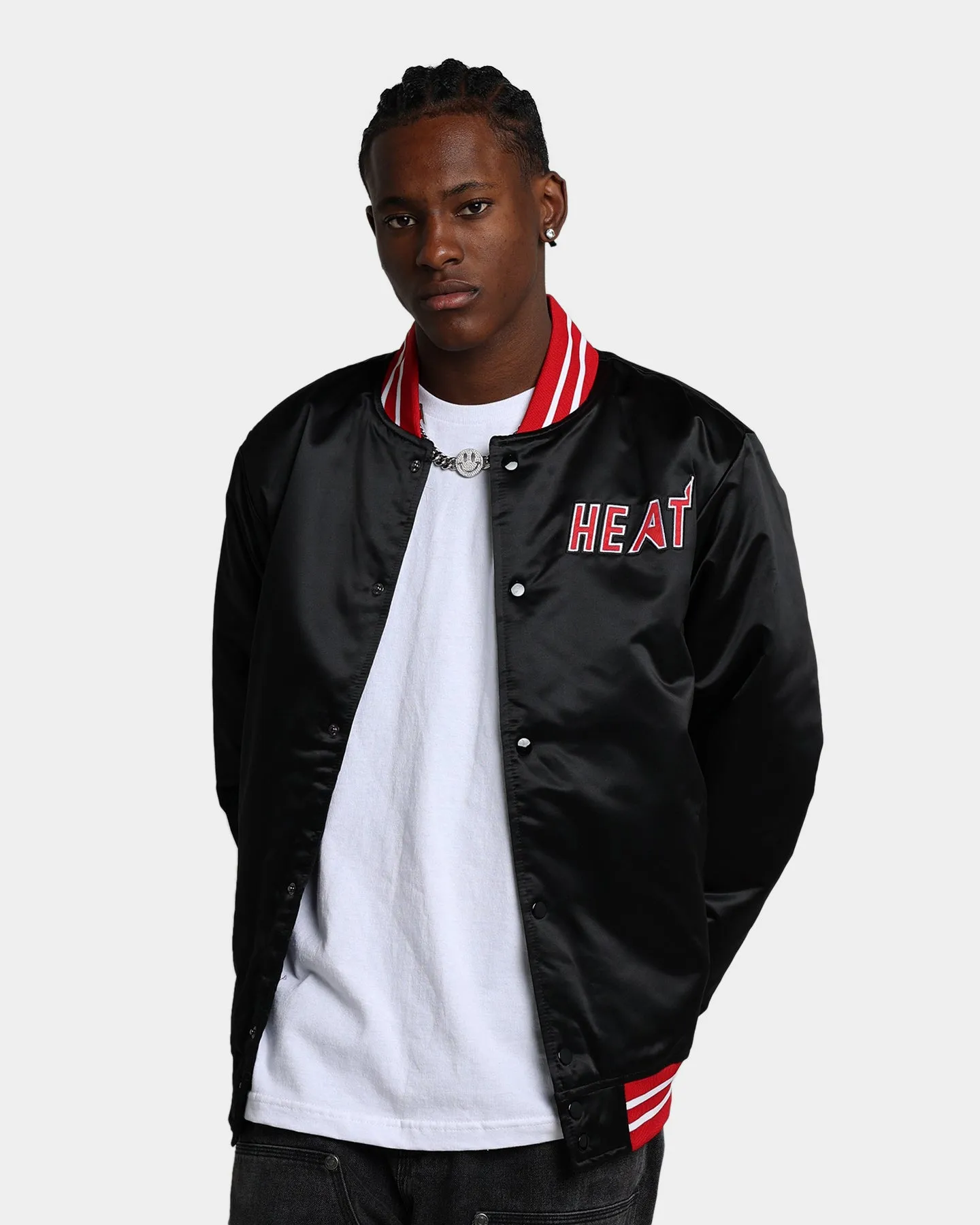 Mitchell & Ness Miami Heat Heavyweight Satin Jacket Black