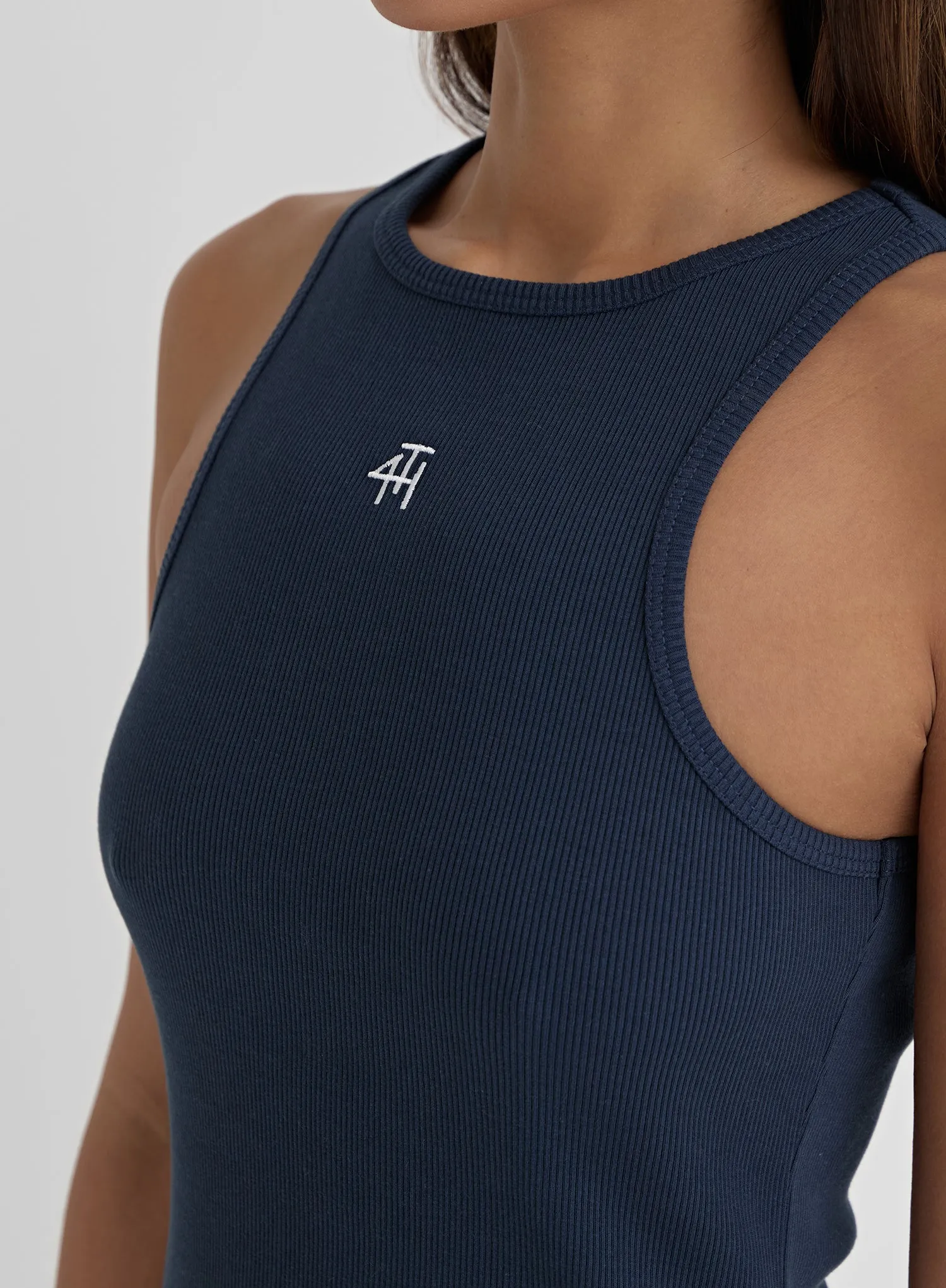 Navy 4th Branded Racer Vest Top- Everyday