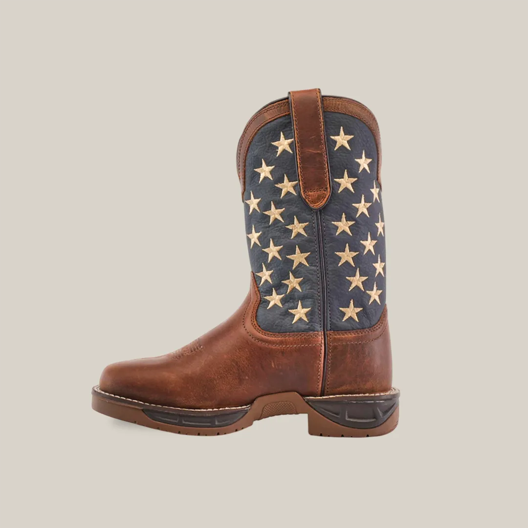 Navy Brown US Flag Waterproof - Composite Toe