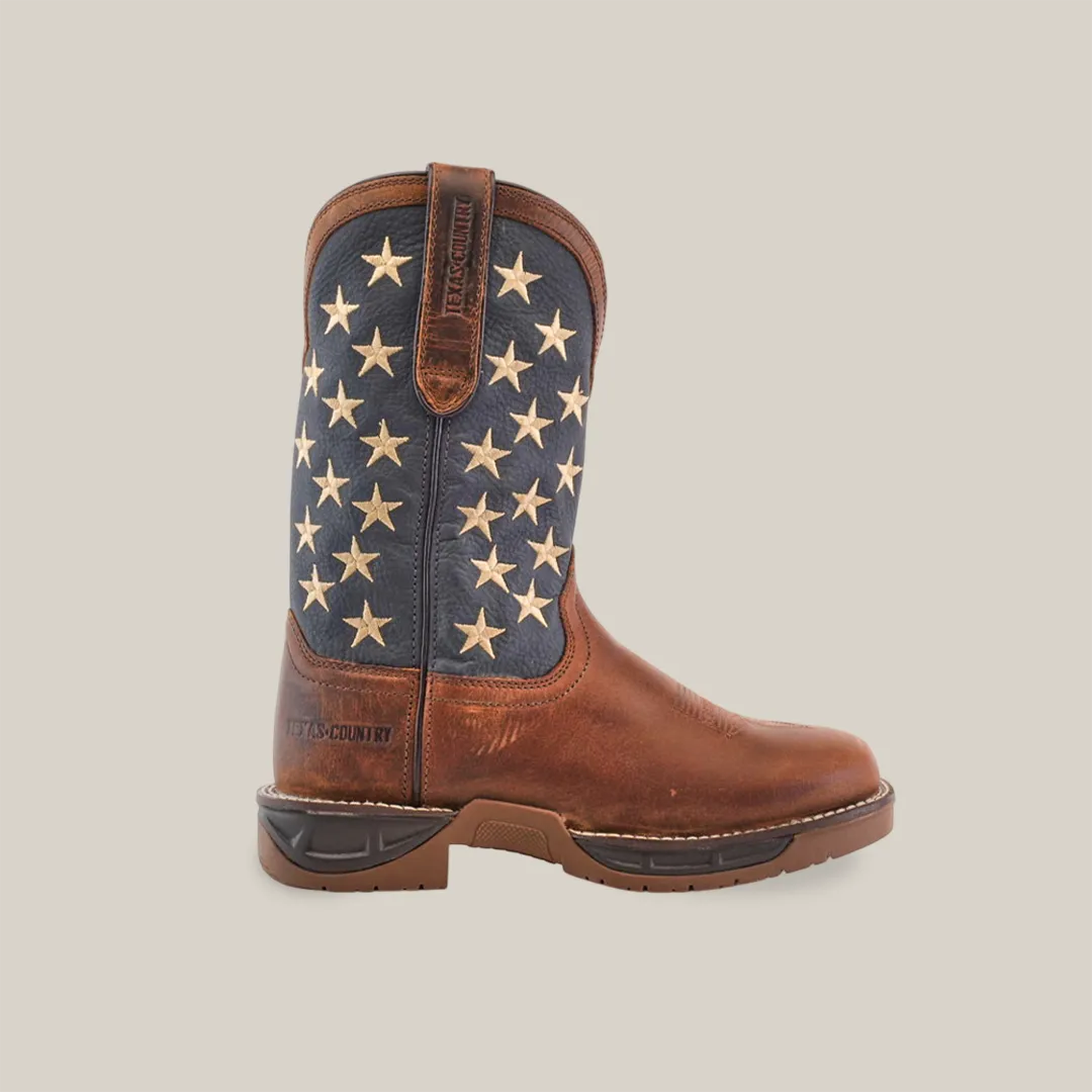 Navy Brown US Flag Waterproof - Composite Toe