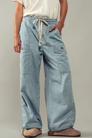 NEW! Urban Flex Cargo Pants in Blue Stripe